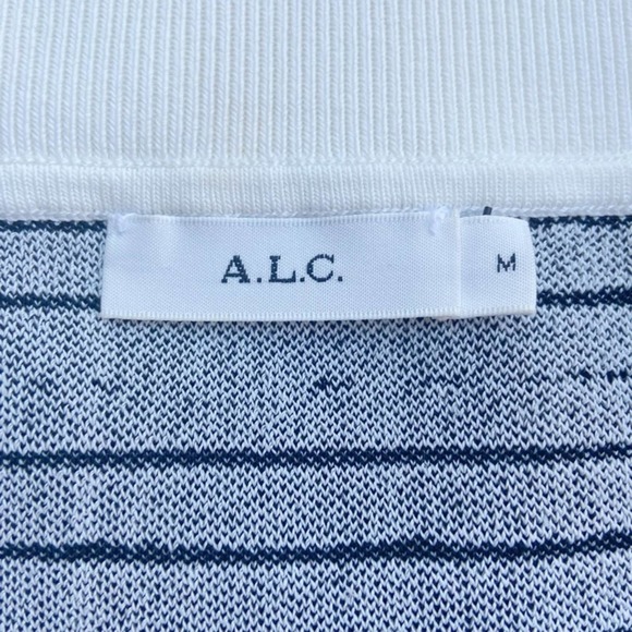 A.L.C. Lyons Striped Ponte business casual bodycon stretch Pencil Skirt Sz M - Picture 10 of 11